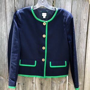 J Crew Tipped Lady Jacket in Basketweave